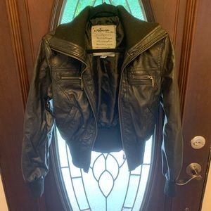 Black leather jacket